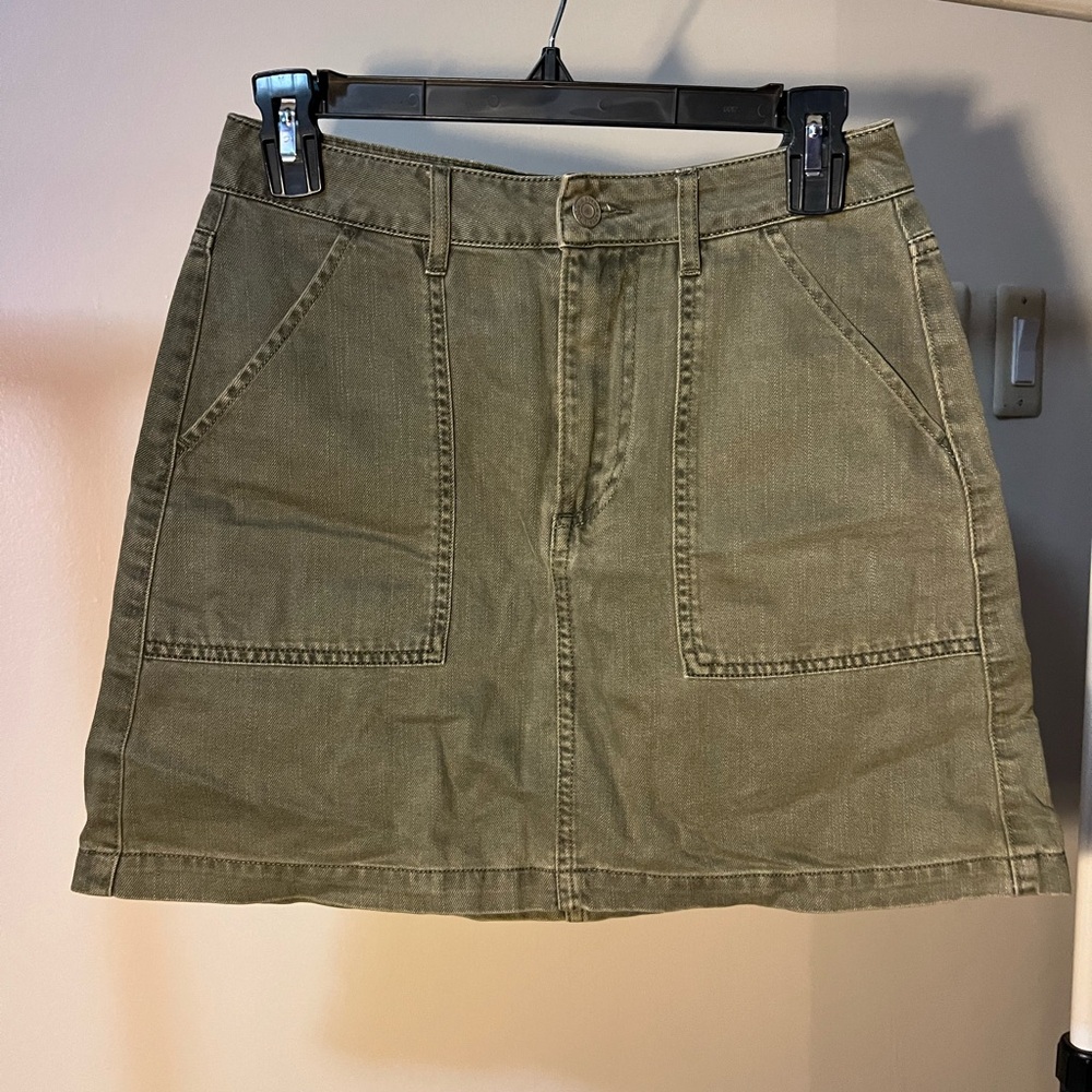 Olive Green Women's Denim Skirt